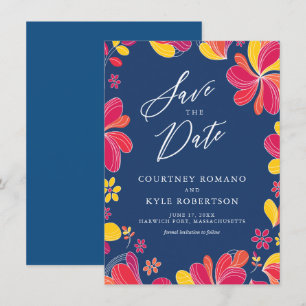 Tropenblumenkarte Save the Date Einladung