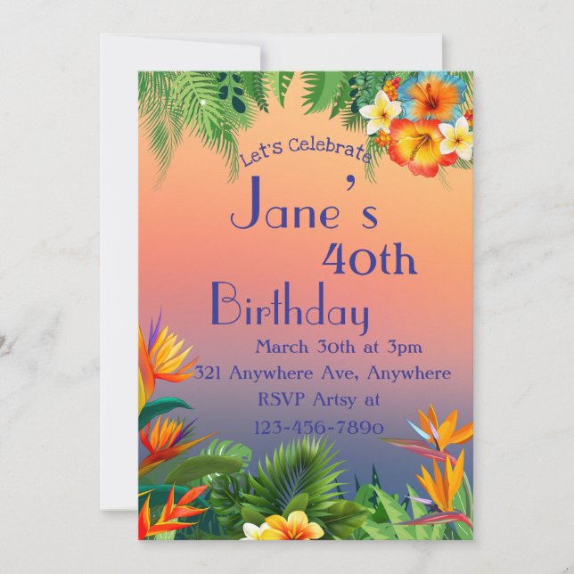 Tropenbrise Einladung (Vorderseite)