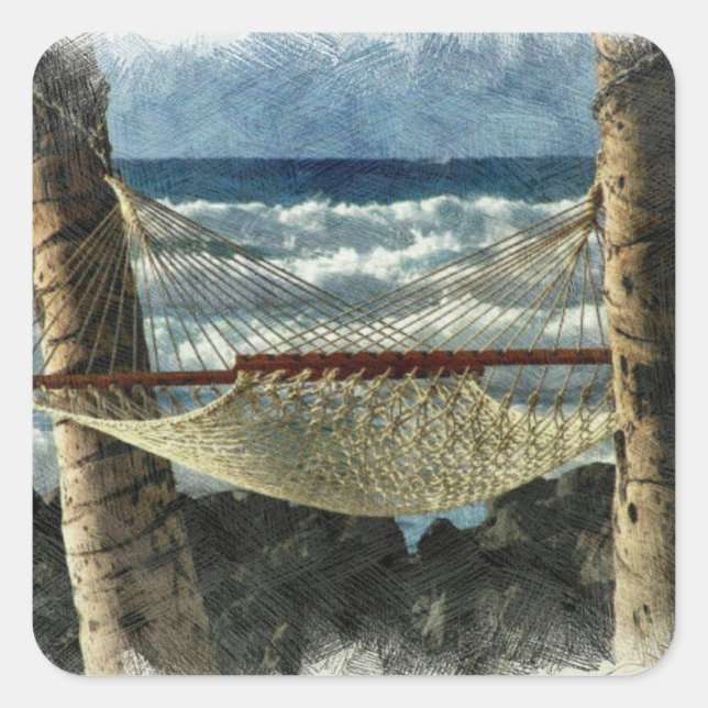 Tropenbrise Quadratischer Aufkleber (Vorderseite)