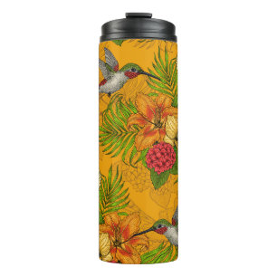 Tropenbuket und Kolibris 2 Thermosbecher