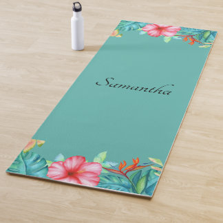 Tropenfarben-Blume Personalisiert Yogamatte