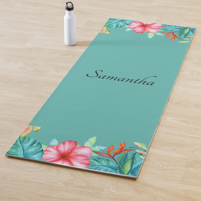 Tropenfarben-Blume Personalisiert Yogamatte (Beispiel)