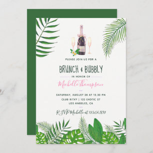 Tropenfarben-Brunch & Bubbly-Brautparty Einladung