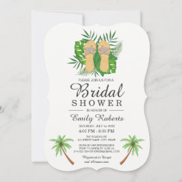Tropenfarben-Flip-Flops-Brautparty Einladung
