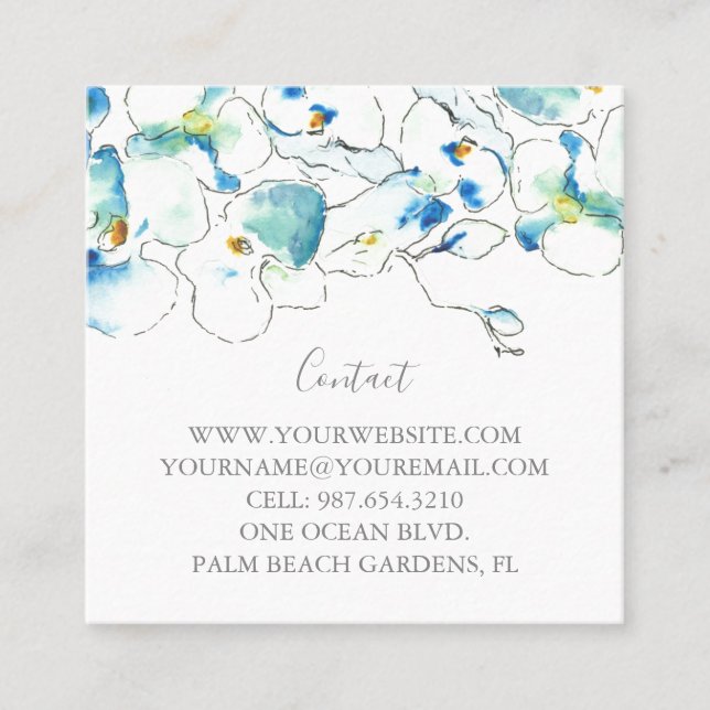 Tropenfarben Orchideen-Blume Quadratische Visitenkarte (Vorderseite)