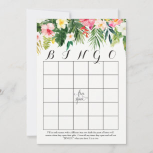 Tropenfarbene Blume Dusche Bingo Karten