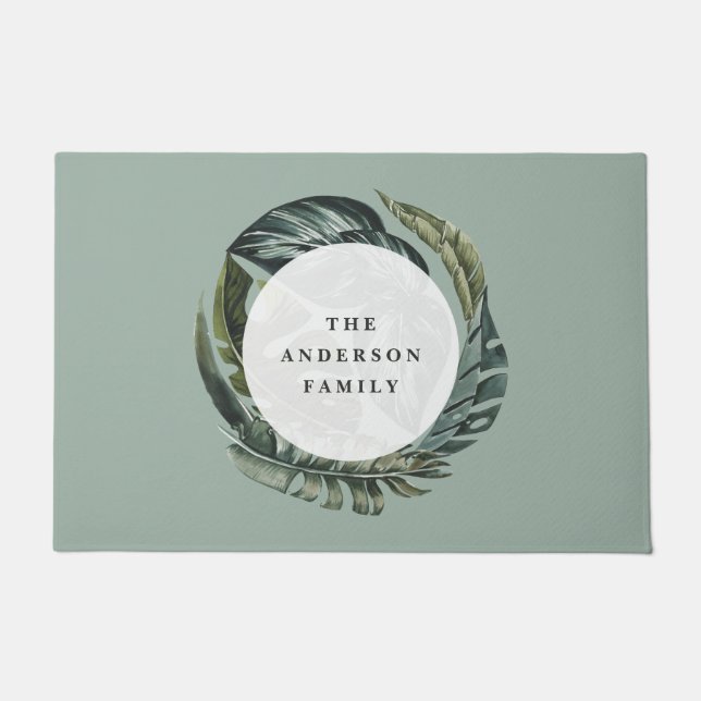 Tropenfarbene Wohngestaltung Fußmatte (Vorderseite)