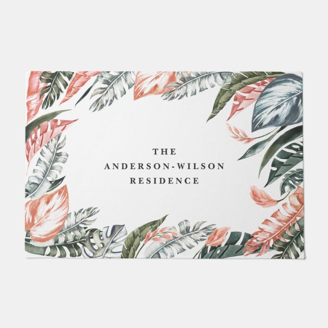 Tropenfarbene Wohngestaltung Fußmatte (Vorderseite)