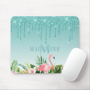Tropenfarbener Aquamariner Glitzer Mousepad