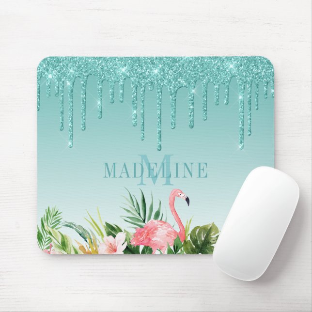 Tropenfarbener Aquamariner Glitzer Mousepad (Mit Mouse)
