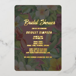 Tropenfarbener Hibiskus hawaiianische Sommerbraut Folieneinladung