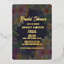 Tropenfarbener Hibiskus hawaiianische Sommerbraut Folieneinladung