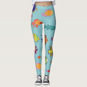 Tropenfische, Vintage Linienmuster Leggings