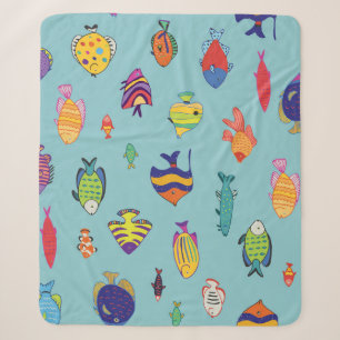 Tropenfische, Vintage Linienmuster Sherpadecke