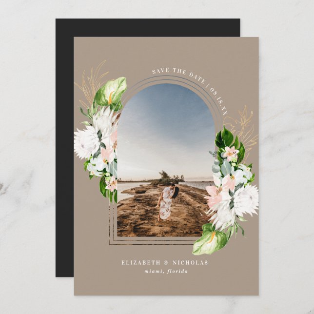 Tropenfloral | Boho Save the Date (Vorne/Hinten)