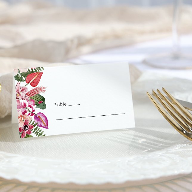 Tropenfloral Platzkarte (Elegant Tropical Floral Place Card by Painted Paperie
)