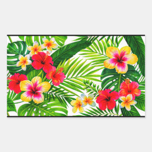 Tropenfloral Rechteckiger Aufkleber