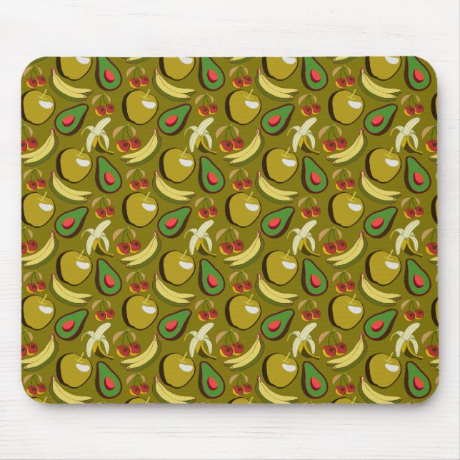 Tropenfrucht nahtlos gelb mousepad (Vorne)