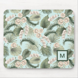 Tropengarten Blumenorchid & Palmmuster Mousepad