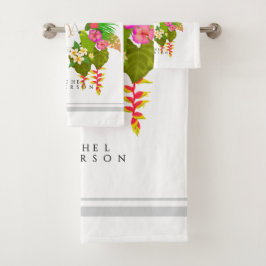 Tropengarten Monogram White Badhandtuch Set