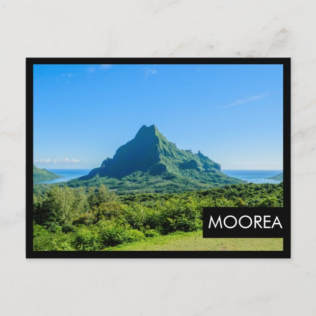 Tropengrüne schwarze Moorea-Rahmen-Postkarte Postkarte (Vorderseite)