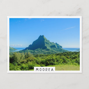 Tropengrüner Berg auf Moorea Postkarte