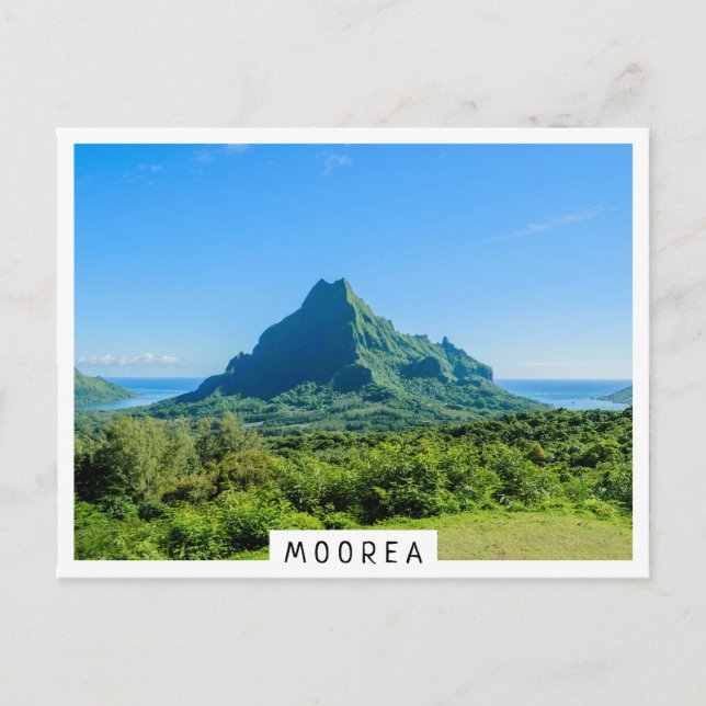 Tropengrüner Berg auf Moorea Postkarte (Vorderseite)