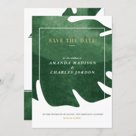 Tropengrünes BlattSpeichern Sie das Datum Einladung