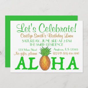 Tropeninsel Luau Ananas Hawaii Aloha Party Einladung