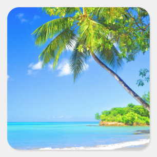 Tropeninsel Quadratischer Aufkleber