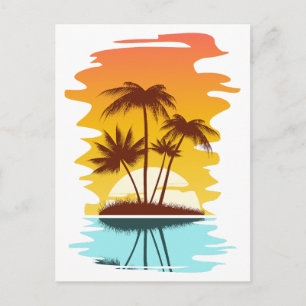 Tropeninsel Sunset Postkarte