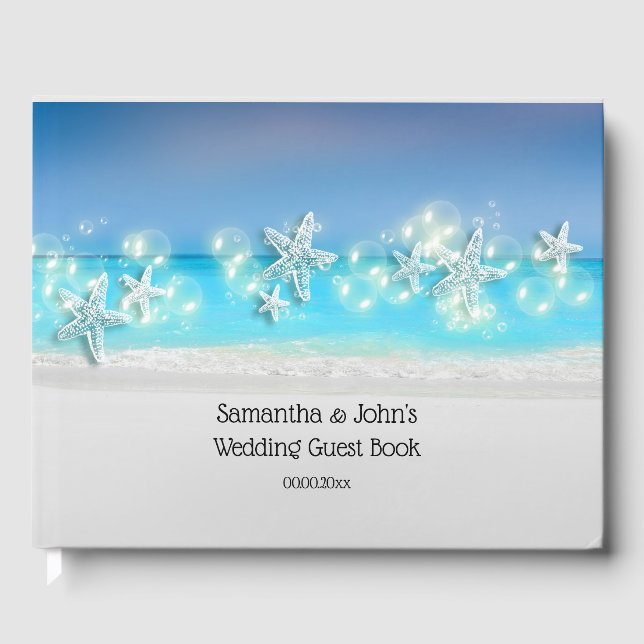 Tropenkartei "Starfish beach blue water" Gästebuch (Vorderseite)