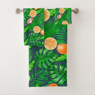 Tropenmuster, Kolibris Badhandtuch Set