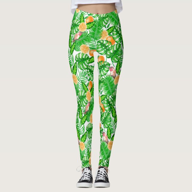 Tropenmuster, Kolibris II Leggings (Vorderseite)