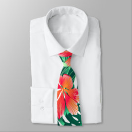 Tropenorangefarbener Hibiskus Krawatte
