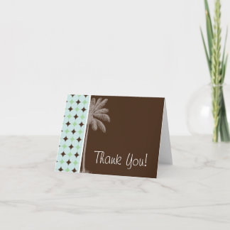 Tropenpalme; Sage Green & Brown Dankeskarte