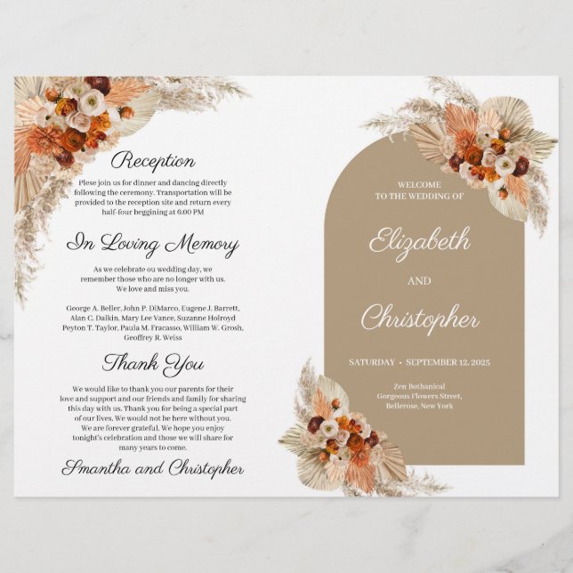 Tropenprogramm Boho arch terracotta burange orange (Vorderseite)