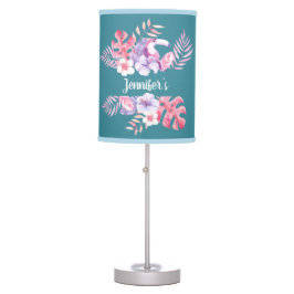 Tropenrosa blaue Blume Toucan personalisiert aquam