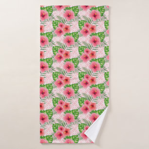 Tropenrosa Blume Badehandtuch