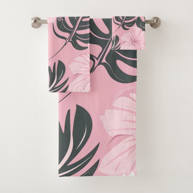 Tropenrosa Blume Badhandtuch Set (Insitu)