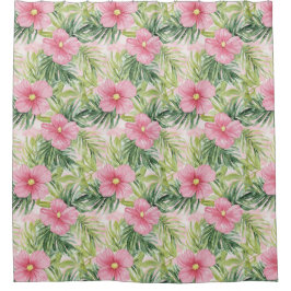 Tropenrosa Blume Duschvorhang