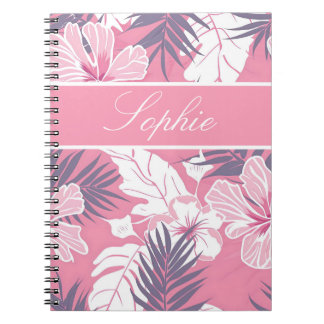 Tropenrosa Blume Hibiskus Personalisiert Notizblock