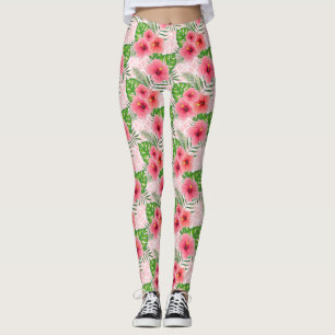 Tropenrosa Blume Leggings