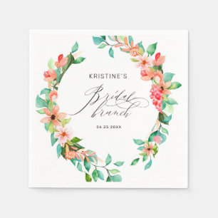 Tropenrosa Blumenwasser Bridal Brunch Serviette