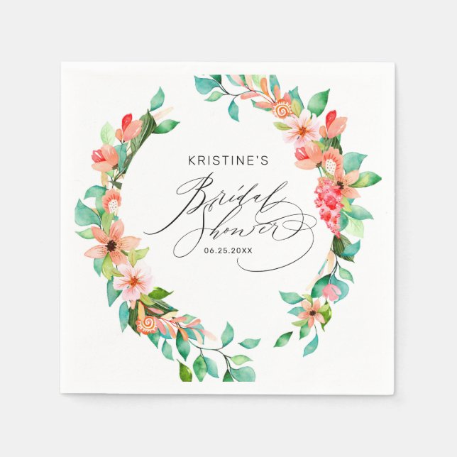 Tropenrosa Brautparty Serviette (Vorderseite)