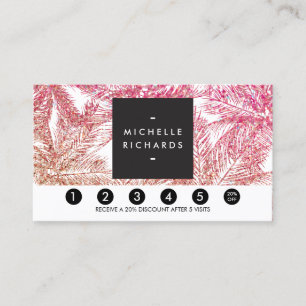 Tropenrosa/Bronze Glitzer Palms Loyalty Card Treuekarte