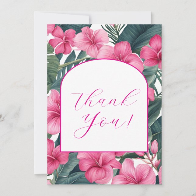 Tropenrosa Dankeskarte (Vorderseite)