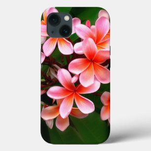 Tropenrosa Grüne Plumeria Blume Foto iPhone Hülle