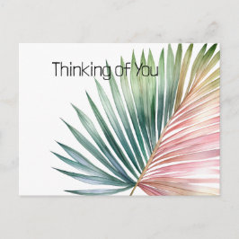 Tropenrosa grünes Leaf Postkarte