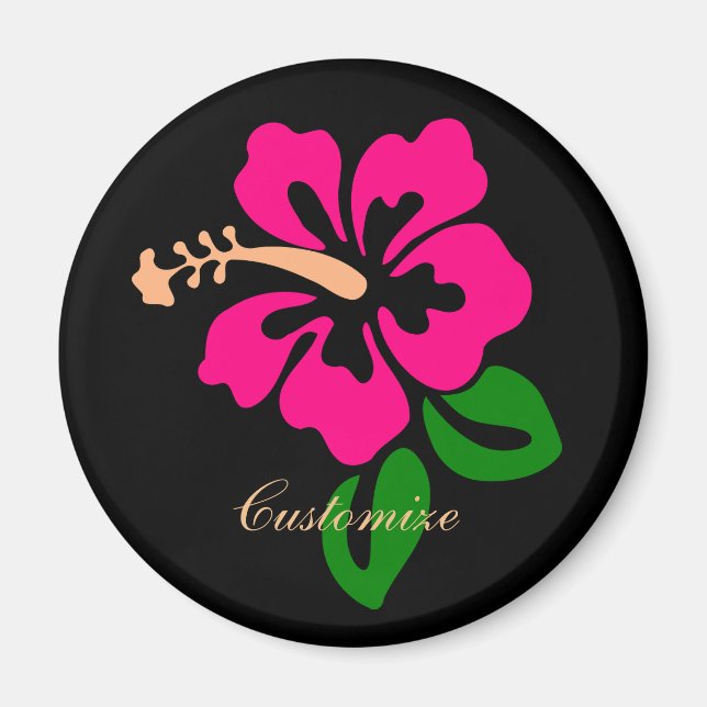 Tropenrosa Hibiskus Blume Thunder_Cove Magnet (Vorne)